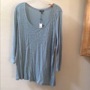 Talbots  gray blue top